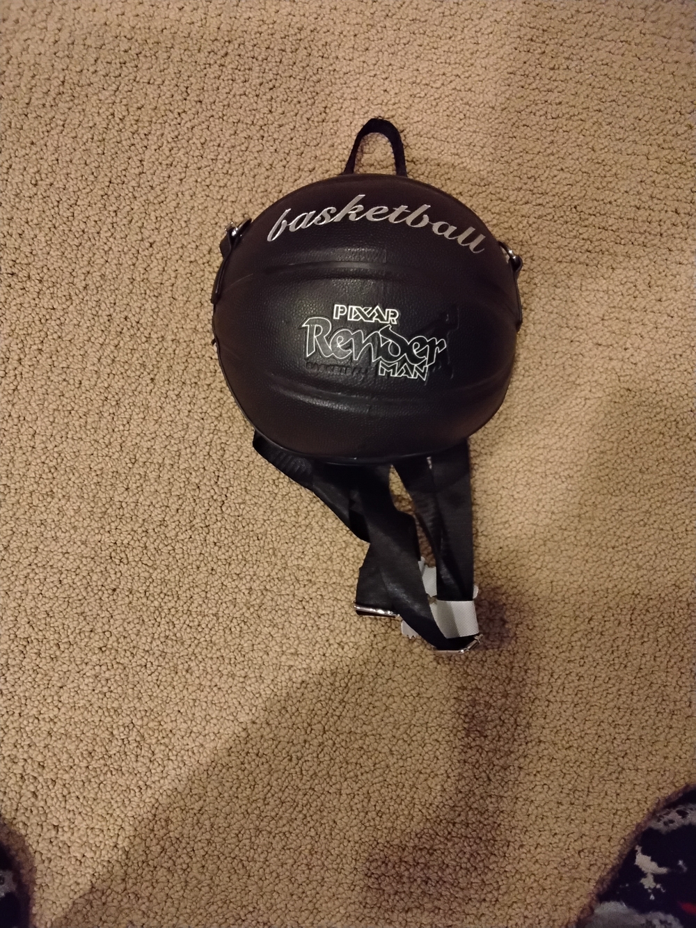 Black 'Basketball' Round Crossbody Belt Bag